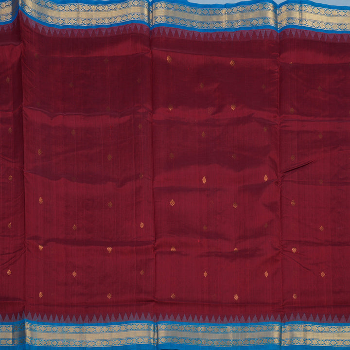 Hayagrivas Maroon Pure Silk Cotton Saree KBE1875L10-4