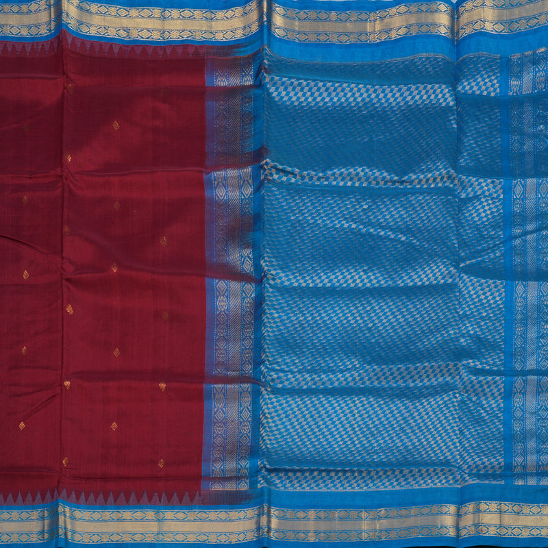 Hayagrivas Maroon Pure Silk Cotton Saree KBE1875L10-4