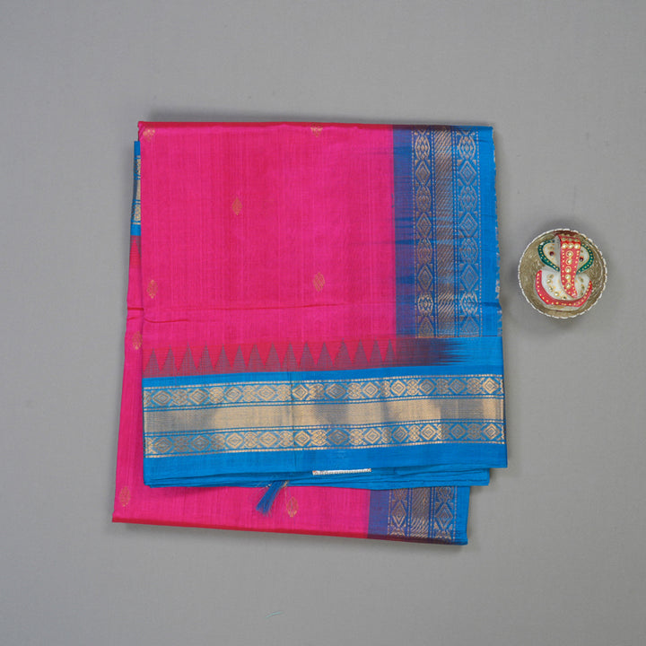 Hayagrivas Pink Pure Silk Cotton Saree KBE1875L10-7