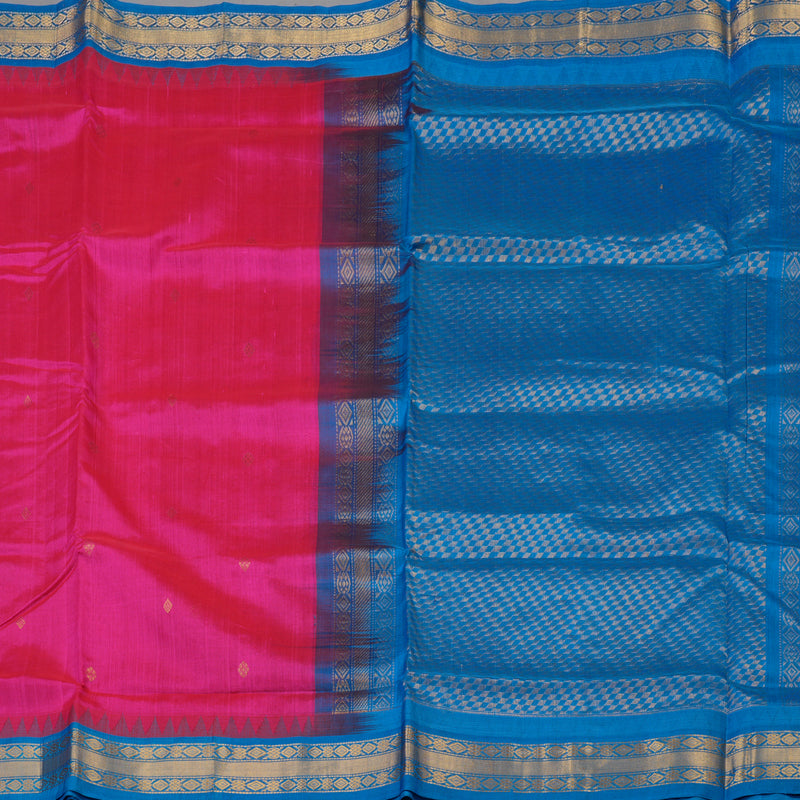 Hayagrivas Pink Pure Silk Cotton Saree KBE1875L10-7