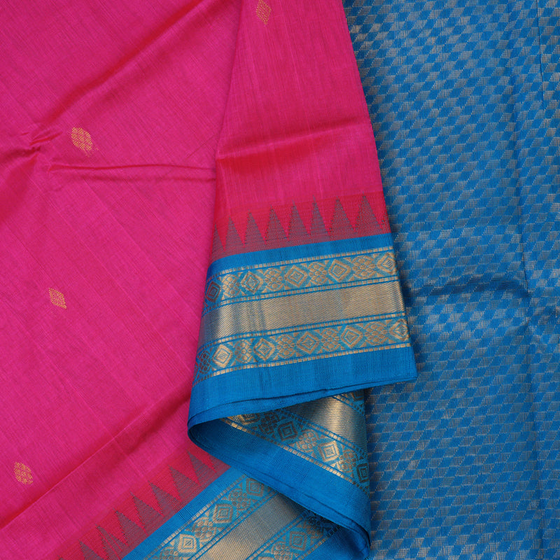 Hayagrivas Pink Pure Silk Cotton Saree KBE1875L10-7