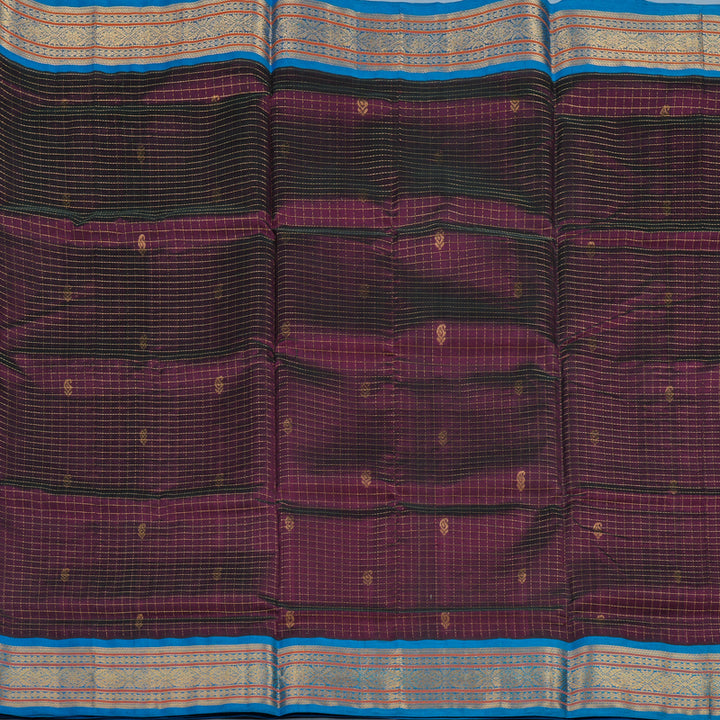 Hayagrivas Wine Purple Pure Silk Cotton Saree KBE1875L12-1