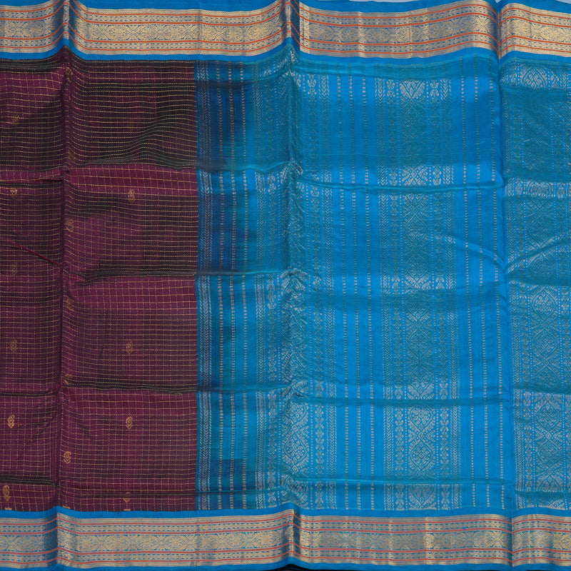 Hayagrivas Wine Purple Pure Silk Cotton Saree KBE1875L12-1