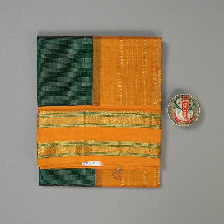 Hayagrivas Bottle Green Pure Silk Cotton Saree KBE1875L15-1