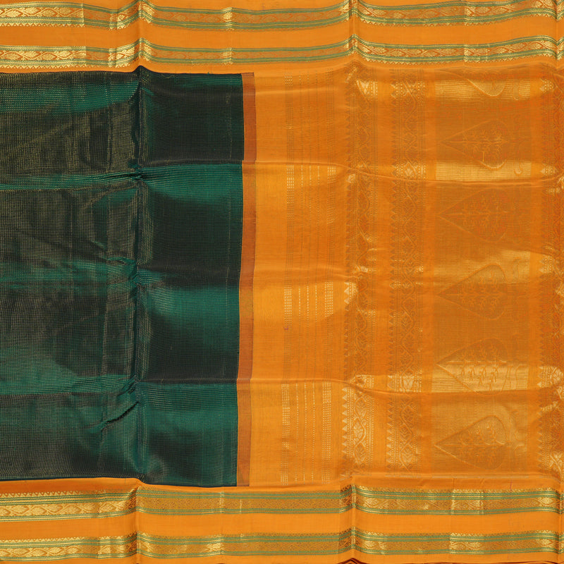 Hayagrivas Bottle Green Pure Silk Cotton Saree KBE1875L15-1