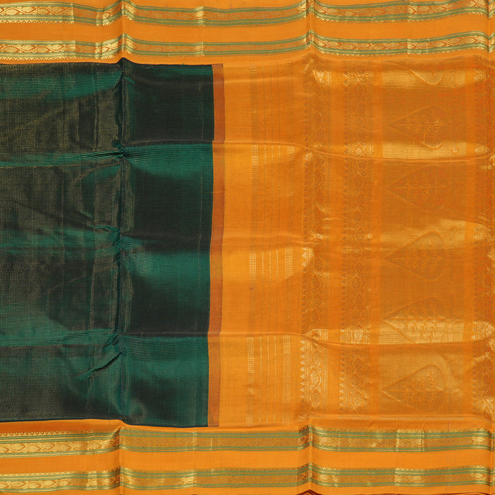 Hayagrivas Bottle Green Pure Silk Cotton Saree KBE1875L15-1