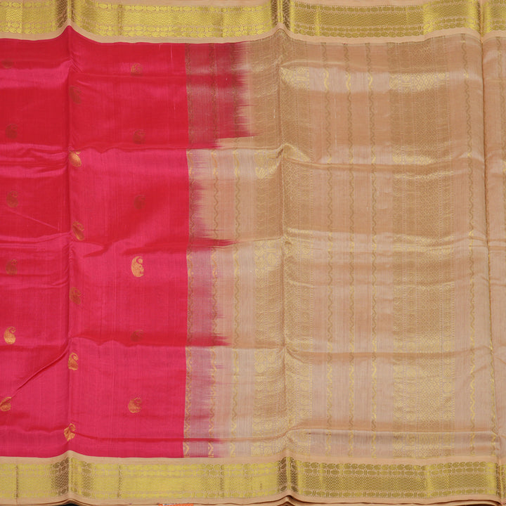 Hayagrivas Pink Pure Silk Cotton Saree with Sandal Border KBE1875L3-20