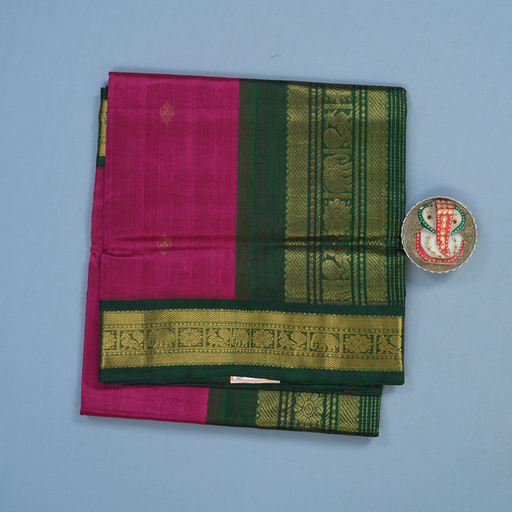 Hayagrivas Magenta Pure Silk Cotton Saree KBE1875L3-8