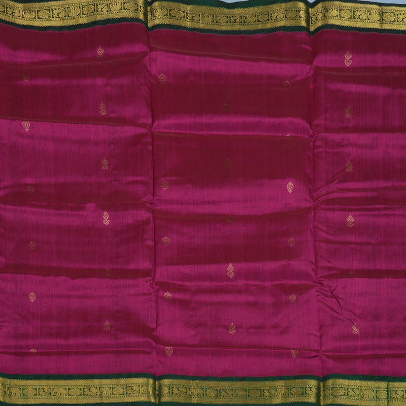 Hayagrivas Magenta Pure Silk Cotton Saree KBE1875L3-8