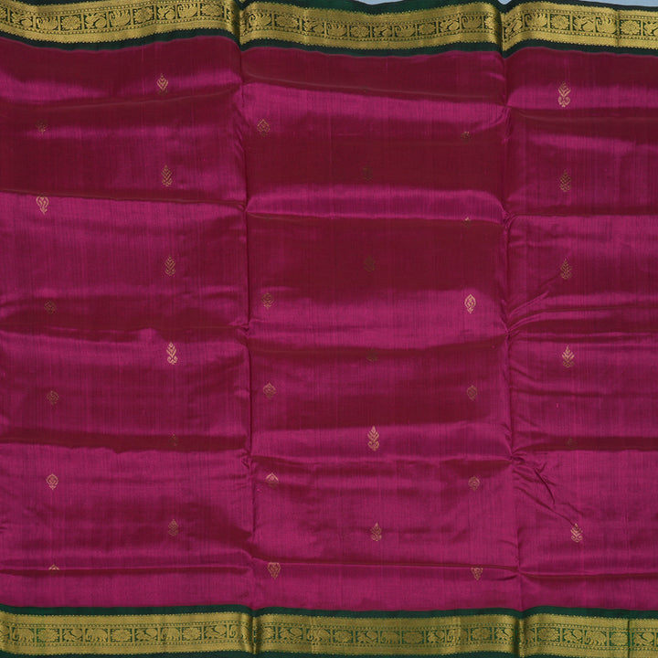 Hayagrivas Magenta Pure Silk Cotton Saree KBE1875L3-8