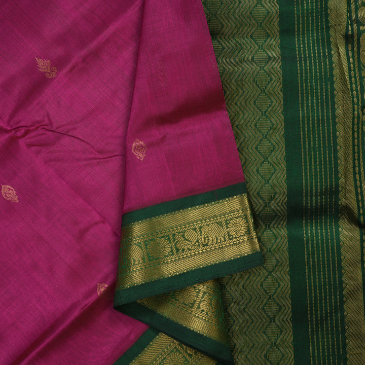 Hayagrivas Magenta Pure Silk Cotton Saree KBE1875L3-8