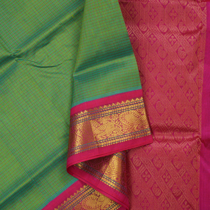 Hayagrivas Light Green Pure Silk Cotton Saree KBE1875L4-11