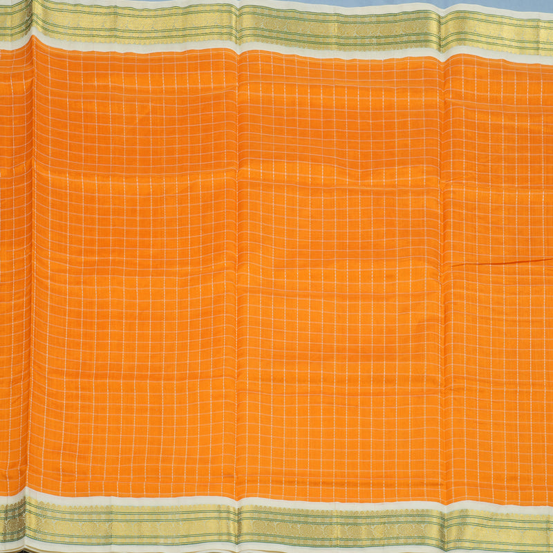 Hayagrivas Orange Pure Silk Cotton Saree KBE1875L4-14