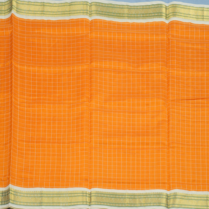 Hayagrivas Orange Pure Silk Cotton Saree KBE1875L4-14