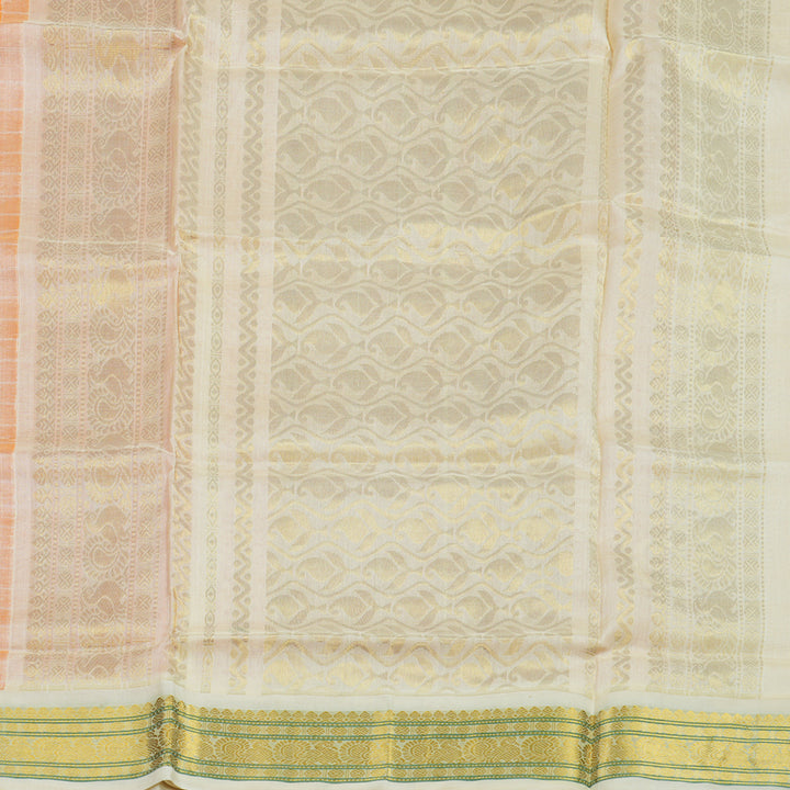 Hayagrivas Orange Pure Silk Cotton Saree KBE1875L4-14
