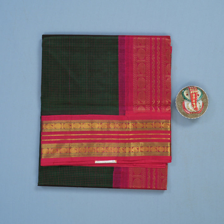Hayagrivas Bottle Green Pure Silk Cotton Saree KBE1875L4-7