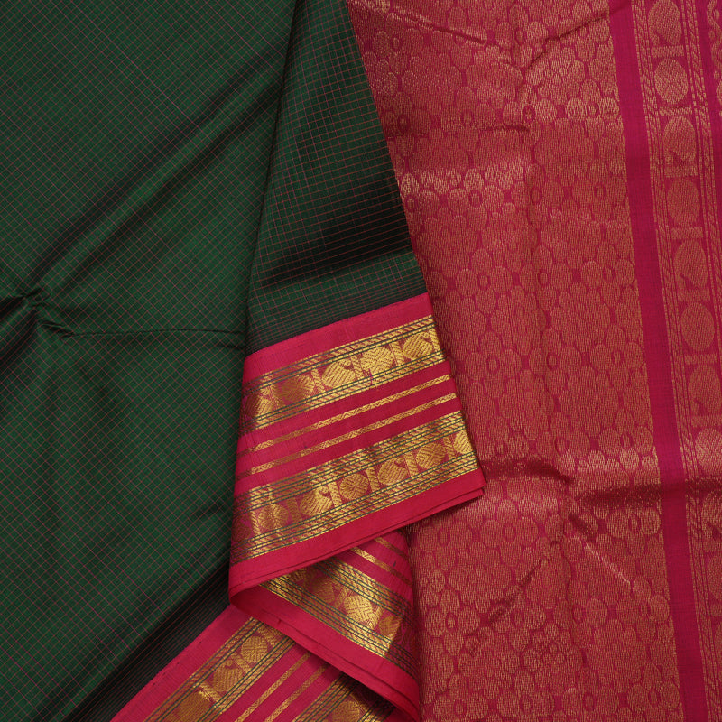 Hayagrivas Bottle Green Pure Silk Cotton Saree KBE1875L4-7