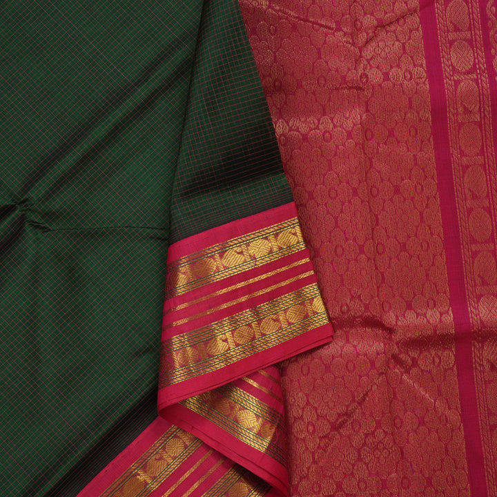 Hayagrivas Bottle Green Pure Silk Cotton Saree KBE1875L4-7