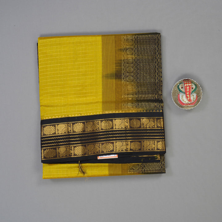 Hayagrivas Yellow Pure Silk Cotton Saree KBE1875L5-4