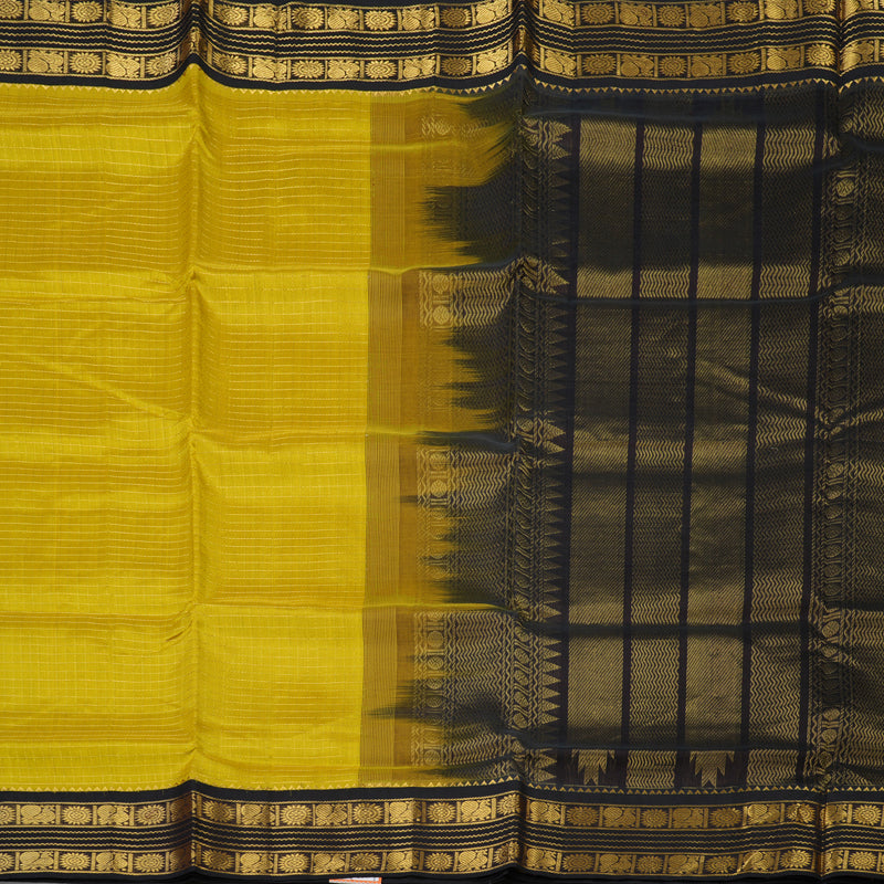 Hayagrivas Yellow Pure Silk Cotton Saree KBE1875L5-4