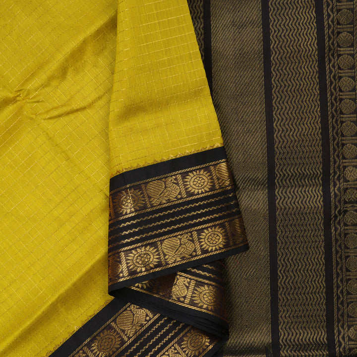 Hayagrivas Yellow Pure Silk Cotton Saree KBE1875L5-4
