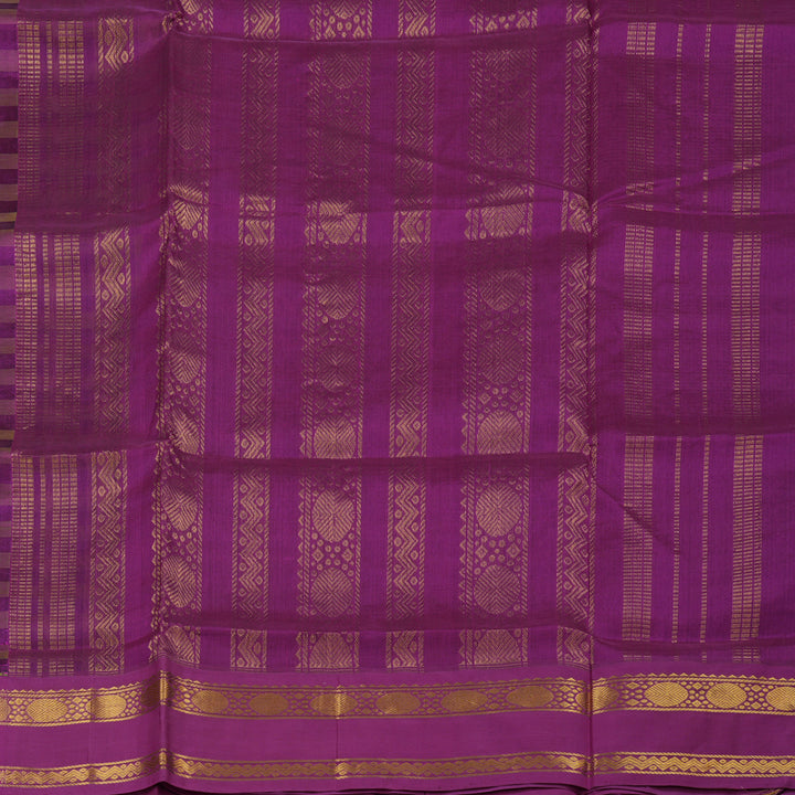 Hayagrivas Green & Black Checks Pure Silk Cotton Saree KBE1875L7-8