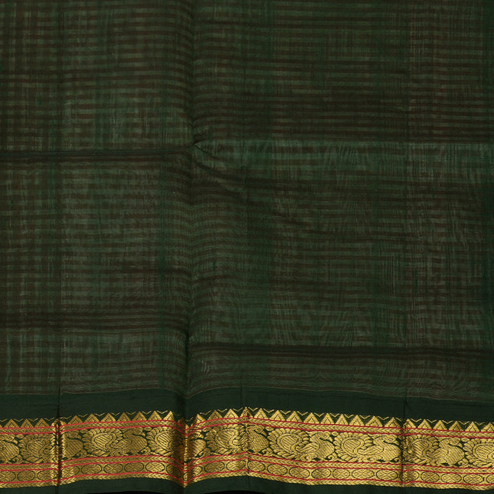 Hayagrivas Red & White Muted Checks Pure Silk Cotton Saree KBE1875L8-2