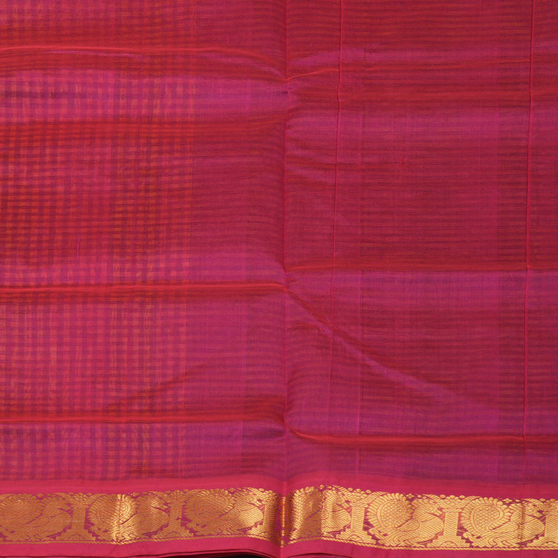 Hayagrivas Green & Yellow Muted Checks Pure Silk Cotton Saree KBE1875L8-7