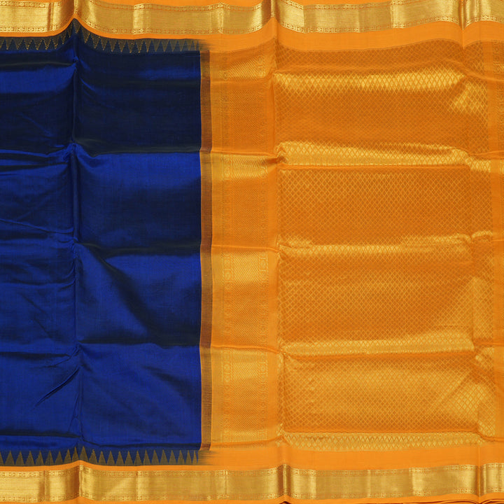 Hayagrivas Peacock Blue Pure Silk Cotton Saree KBE1875L9-10