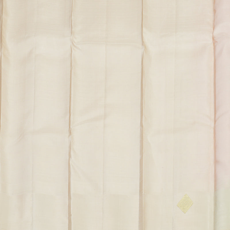 Hayagrivas Handloom Peach Pink Kanjivaram Silk Saree with Multicolour stripes Border KBE1879L2-3