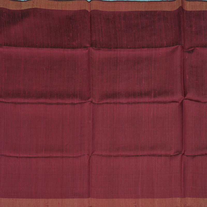 Hayagrivas Wine Magenta Pure Tussar Silk Saree KBE1881L1-6