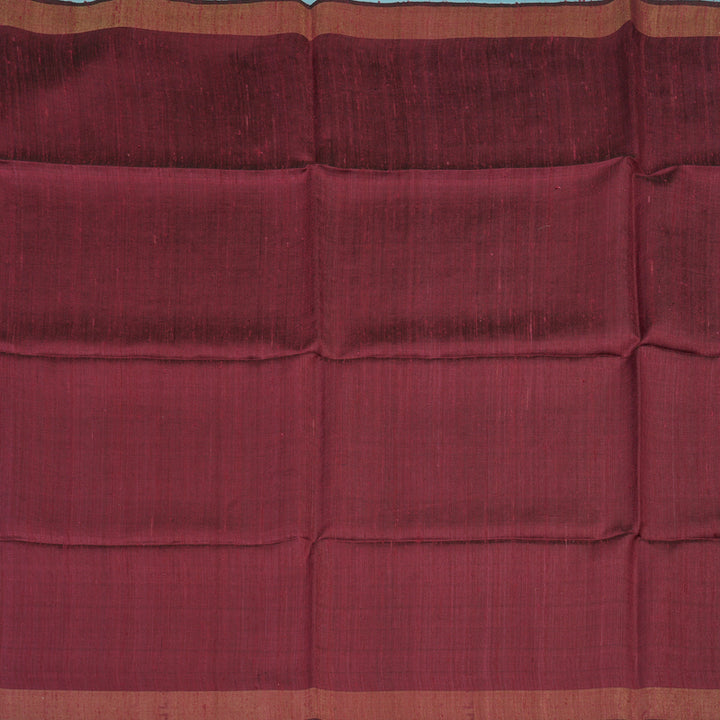Hayagrivas Wine Magenta Pure Tussar Silk Saree KBE1881L1-6