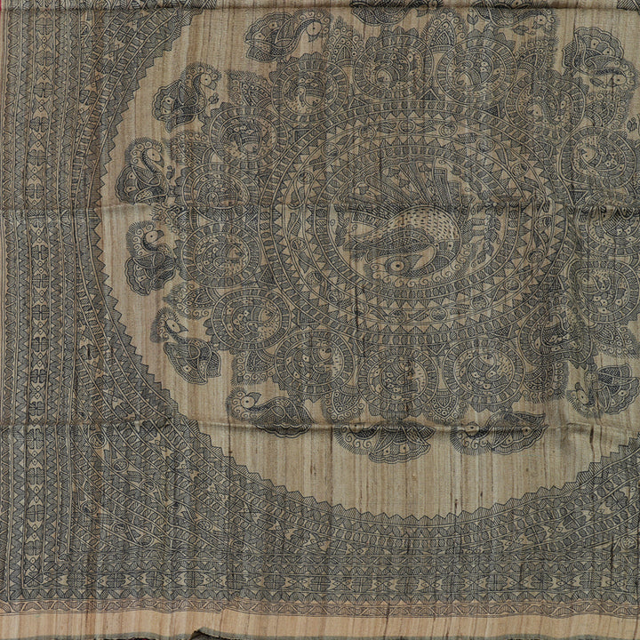 Hayagrivas Wine Magenta Pure Tussar Silk Saree KBE1881L1-6