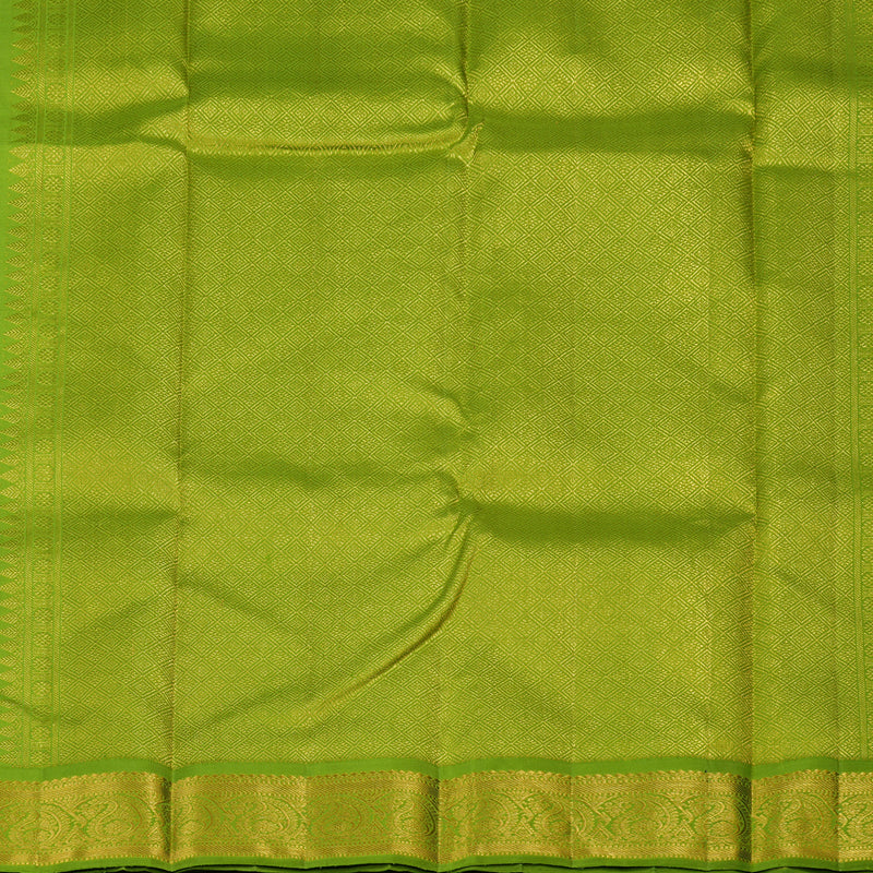 Hayagrivas Handloom Black Kanjivaram Silk Saree with Parrot Green border KBE1883L2-1