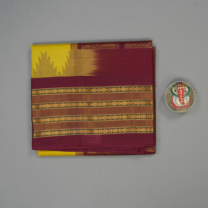 Hayagrivas Yellow Pure Silk Cotton Saree KBE1884L1-2