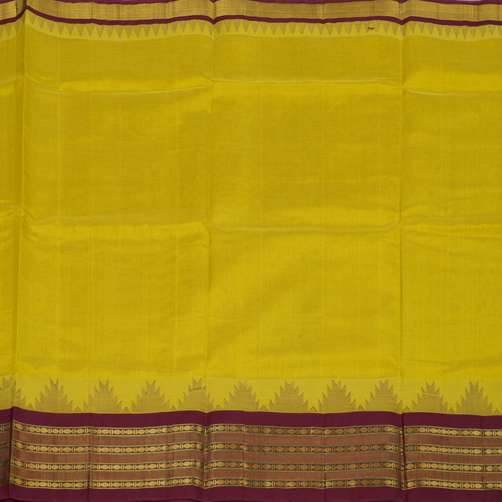 Hayagrivas Yellow Pure Silk Cotton Saree KBE1884L1-2