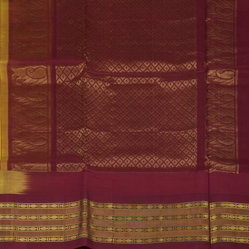 Hayagrivas Yellow Pure Silk Cotton Saree KBE1884L1-2
