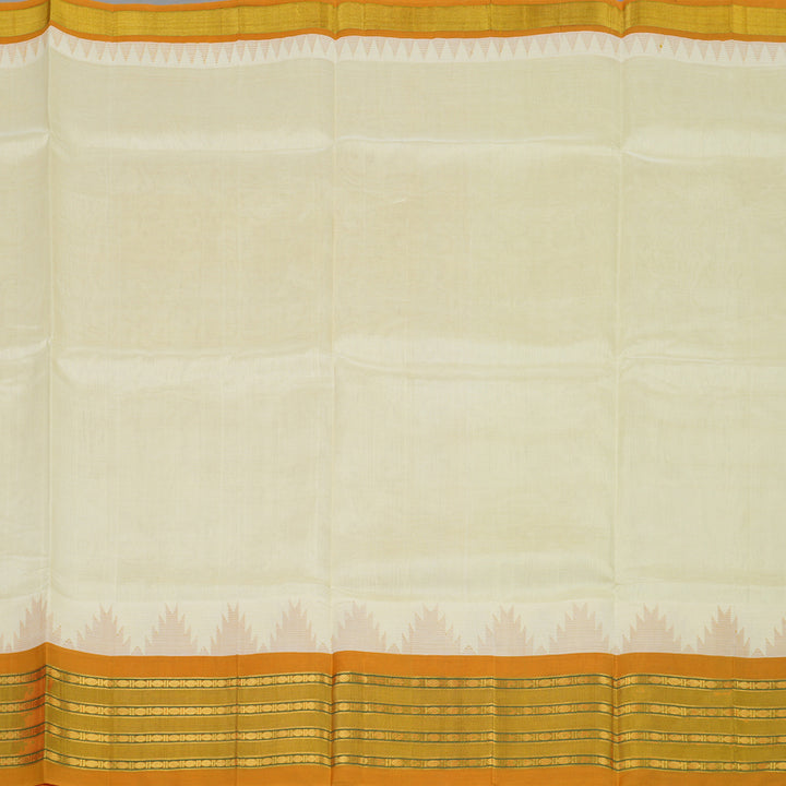 Hayagrivas Half-White Pure Silk Cotton Saree KBE1884L1-4