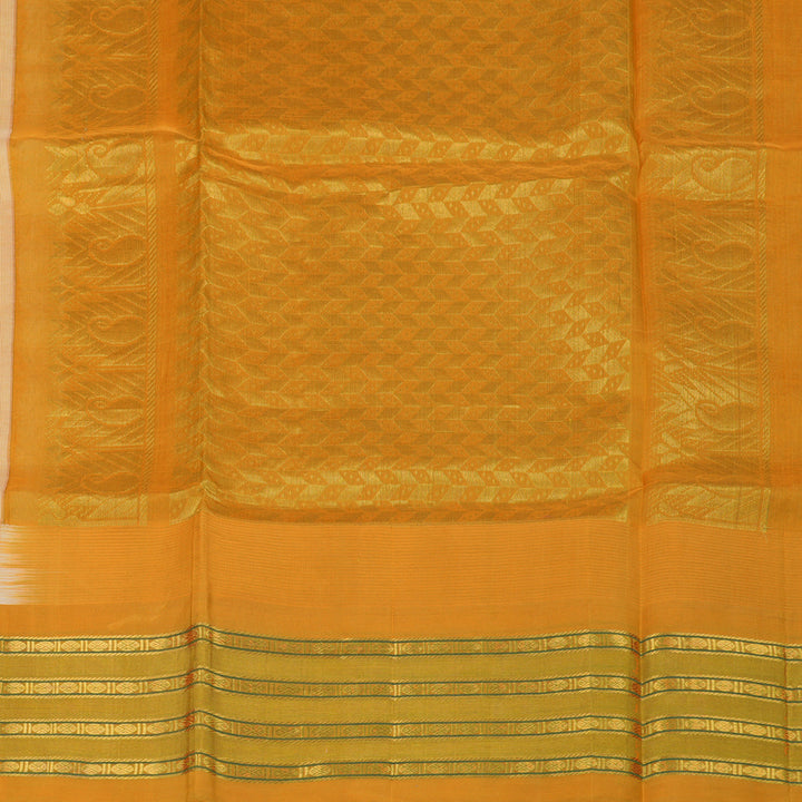 Hayagrivas Half-White Pure Silk Cotton Saree KBE1884L1-4