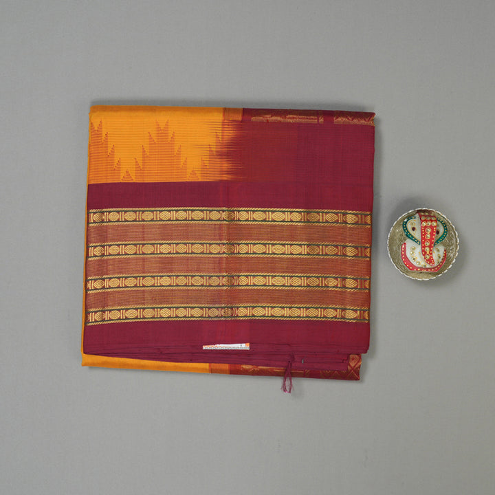 Hayagrivas Turmeric Yellow Pure Silk Cotton Saree KBE1884L1-6