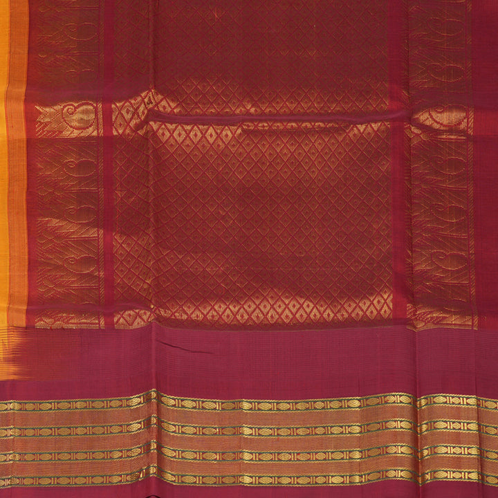 Hayagrivas Turmeric Yellow Pure Silk Cotton Saree KBE1884L1-6