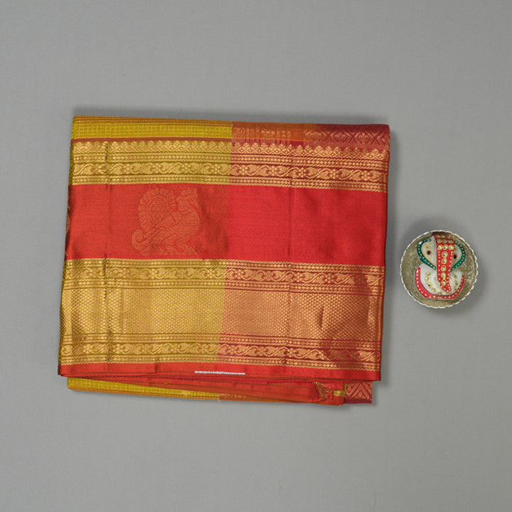 Hayagrivas Yellowish-Green Pure Silk Cotton Saree KBE1884L3-2