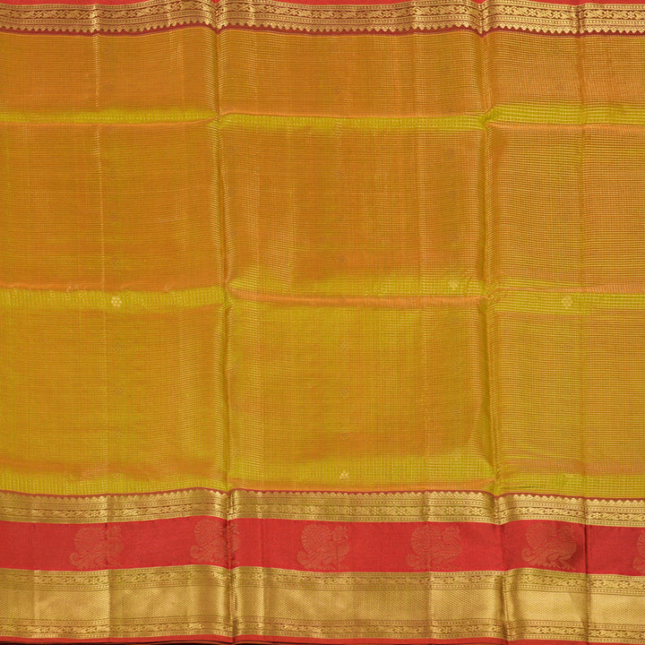 Hayagrivas Yellowish-Green Pure Silk Cotton Saree KBE1884L3-2