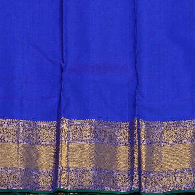 Hayagrivas Handloom Red Kanjivaram Silk Saree with MS Blue Border KBE1886L10-1