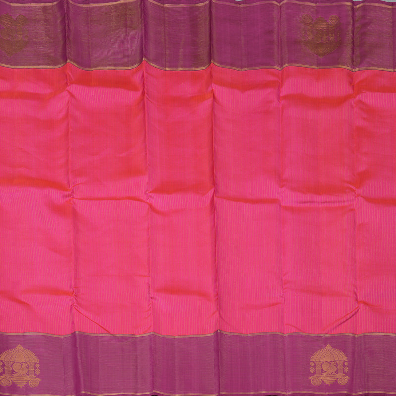 Hayagrivas Handloom Pink Kanjivaram Silk Saree with Purple Border KBE1886L6-2