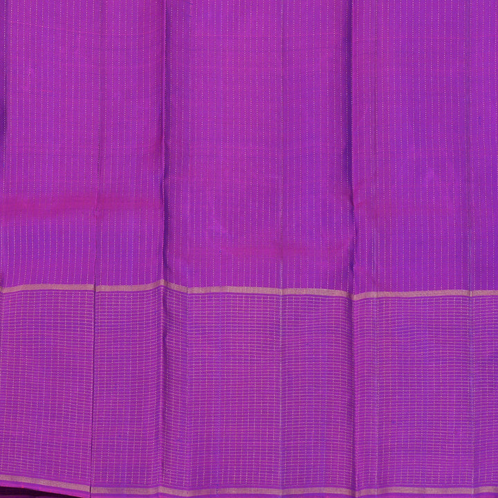 Hayagrivas Handloom Purplish Blue Kanjivaram Silk Saree with Purple Border KBE1886L7-2