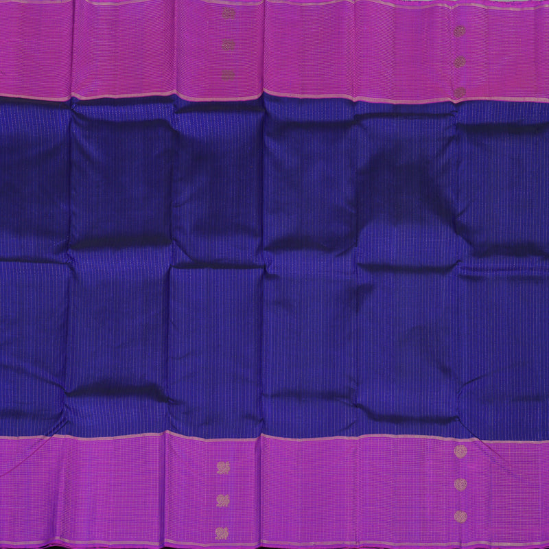 Hayagrivas Handloom Purplish Blue Kanjivaram Silk Saree with Purple Border KBE1886L7-2