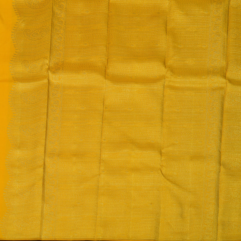 Hayagrivas Handloom Yellow Kanjivaram Silk Saree KBE1889L3-1