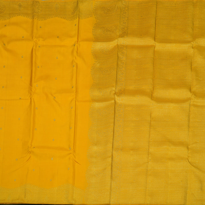 Hayagrivas Handloom Yellow Kanjivaram Silk Saree KBE1889L3-1