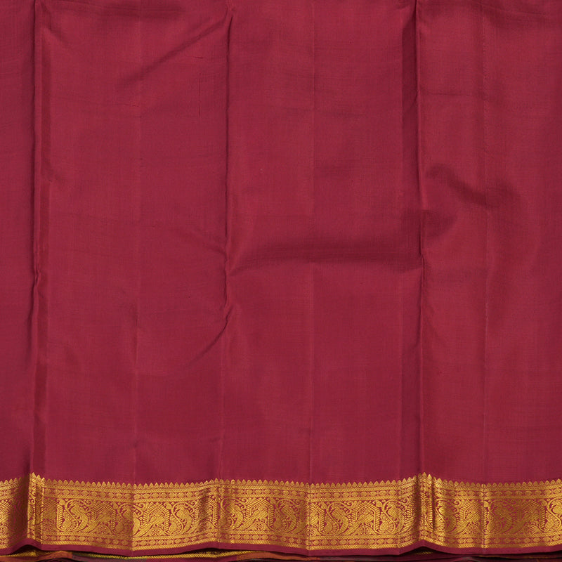 Hayagrivas Handloom Kanjivaram Silk Saree in Multicolour checks with Maroon Paalum Pazhamum  KBE414E3-1